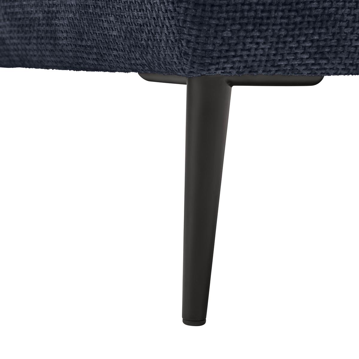 Ecksofa Custom Royalblau - Schwarz/Dunkelblau, MODERN, Textil/Metall (255/164cm) - Mömax