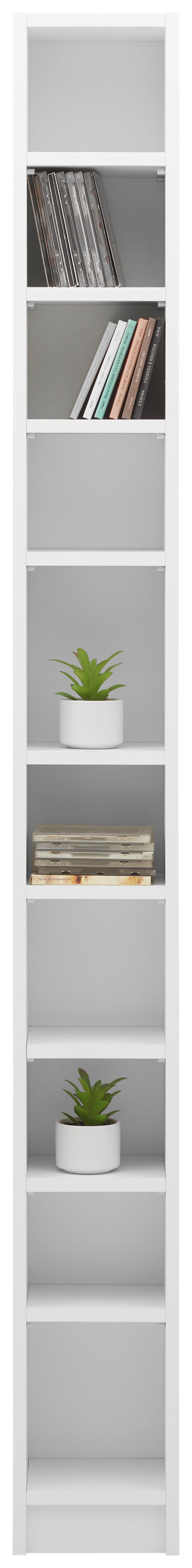 CD-Regal Soul in Perlweiß - Weiß, KONVENTIONELL, Holzwerkstoff/Kunststoff (20/186/17cm) - Mömax