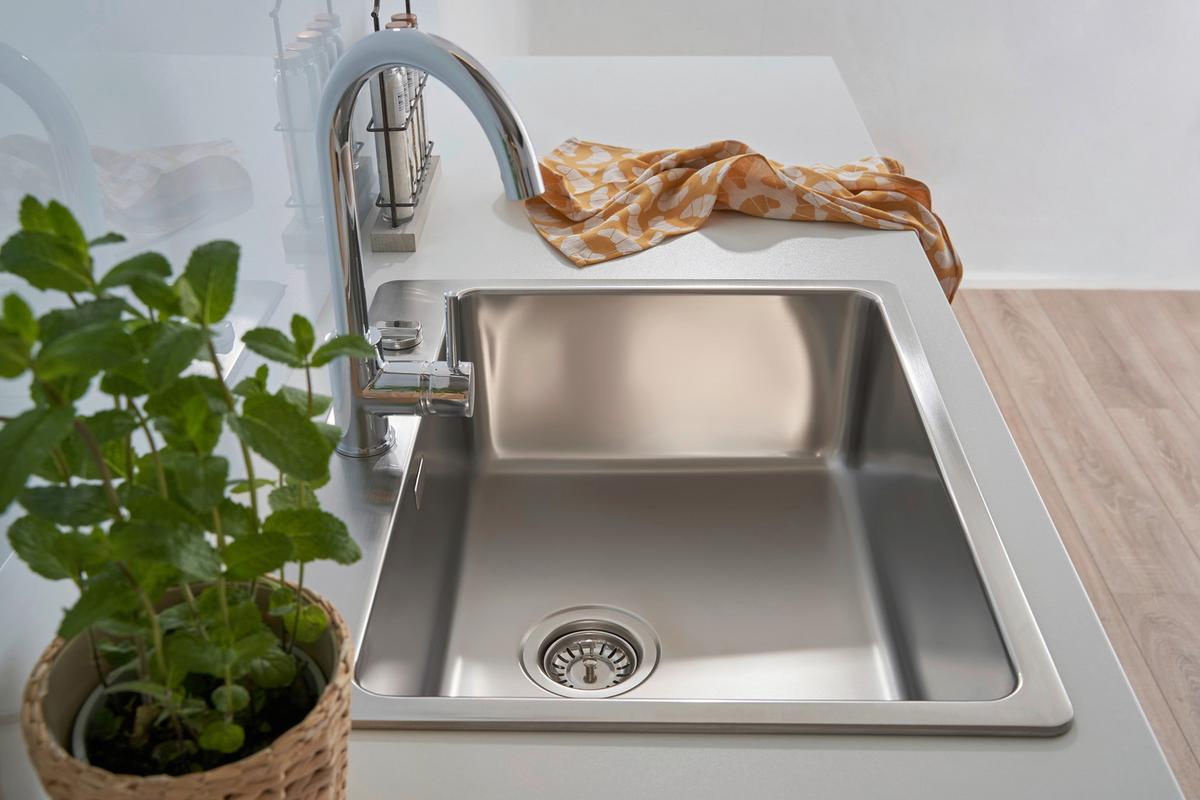 Einzelbecken Chicago ca. 60x23x50 cm Edelstahl - Edelstahlfarben, Trend, Metall (60/22,8/50cm) - Respekta