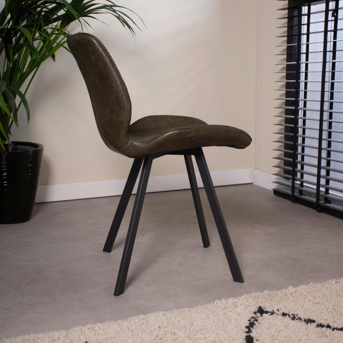 STUHL-SET BARONA - Dunkelgrün/Anthrazit, Design, Textil/Metall (44/80/55cm) - MID.YOU