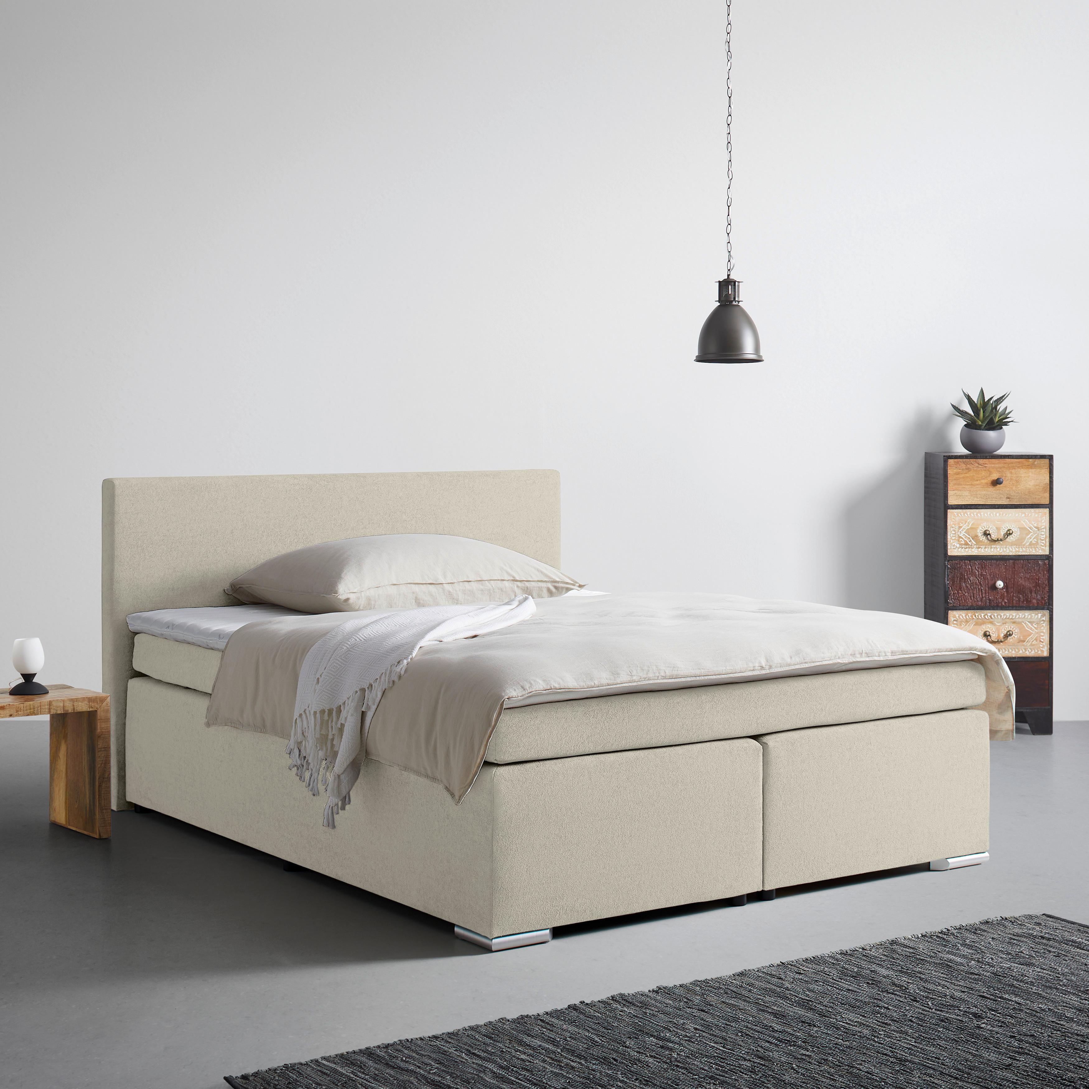 BOXSPRINGBETT MIRA 2 -EXKLUSIV- -BASED- - Beige, Modern, Holz/Kunststoff (180/200cm) - Based
