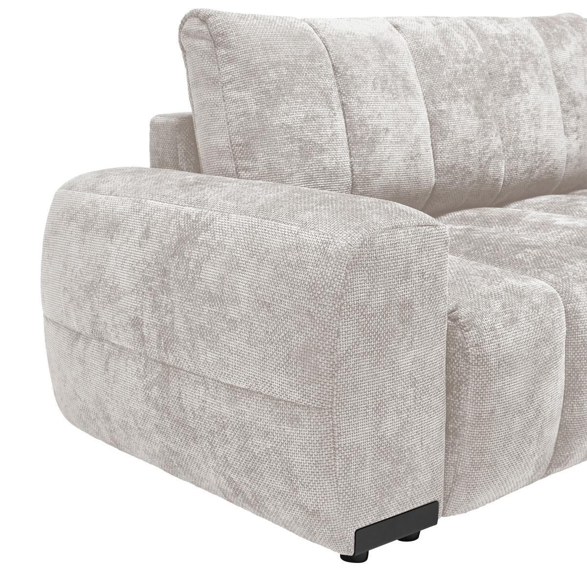 Wohnlandschaft Bolonia Beige - Schwarz Hochglanz/Beige, MODERN, Textil/Metall (273/93/166cm) - Mömax
