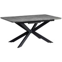 Jedilna Miza Leif, Videz Betona, 160-200x90 Cm - siva/črna, Konvencionalno, kovina/leseni material (160-200/90/76cm) - MID.YOU