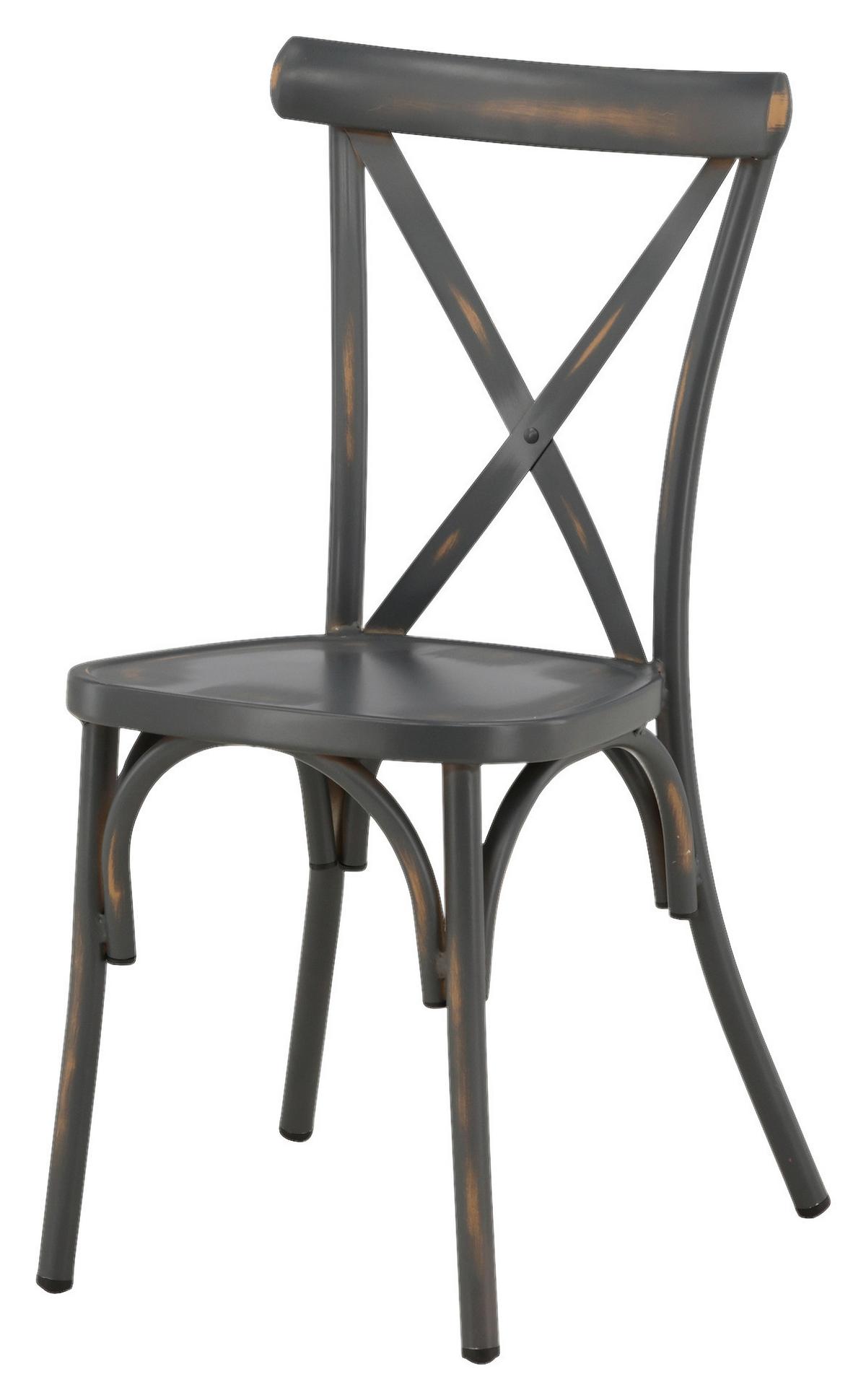 Gartenstuhl 2er-Set Tablas ca. 48x88x48 cm Schwarz - Schwarz, KONVENTIONELL, Metall (48/88/48cm) - Gardenson