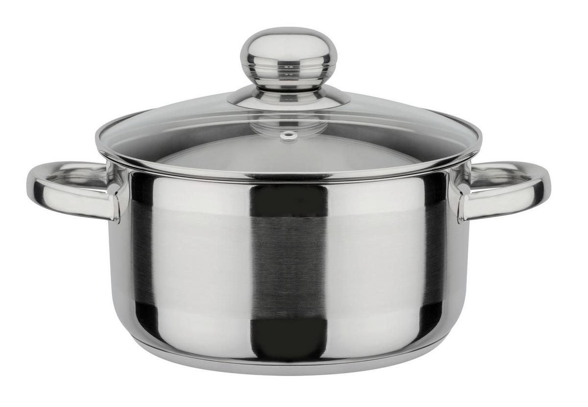 Set Posod Silverstar, 5-Delni - barve nerjavečega jekla/prozorno, Basics, kovina/steklo - GSW