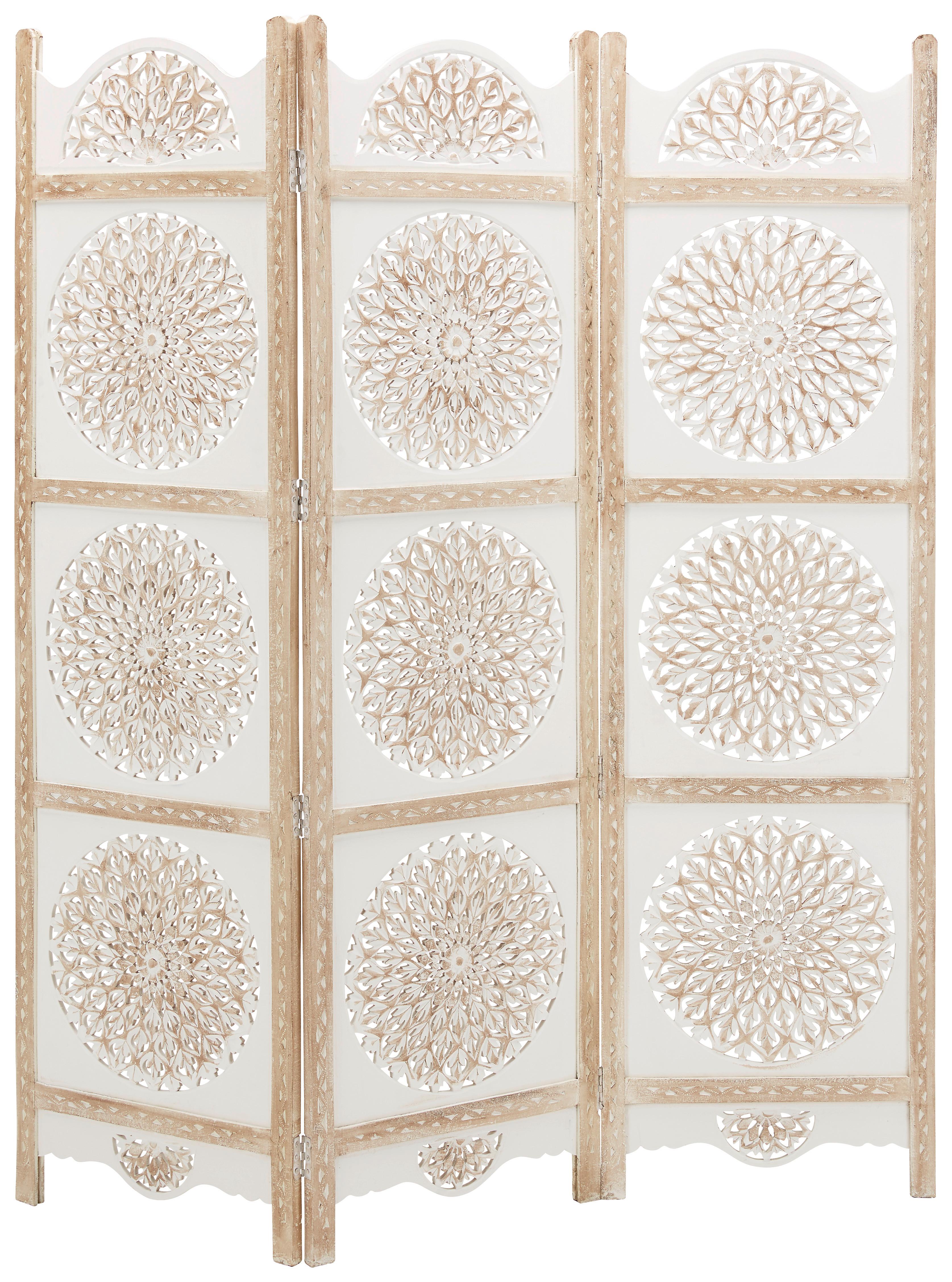 Paravent in Braun/Weiß - Braun/Weiß, ROMANTIK / LANDHAUS, Holz/Holzwerkstoff (150/180/2cm) - Mömax