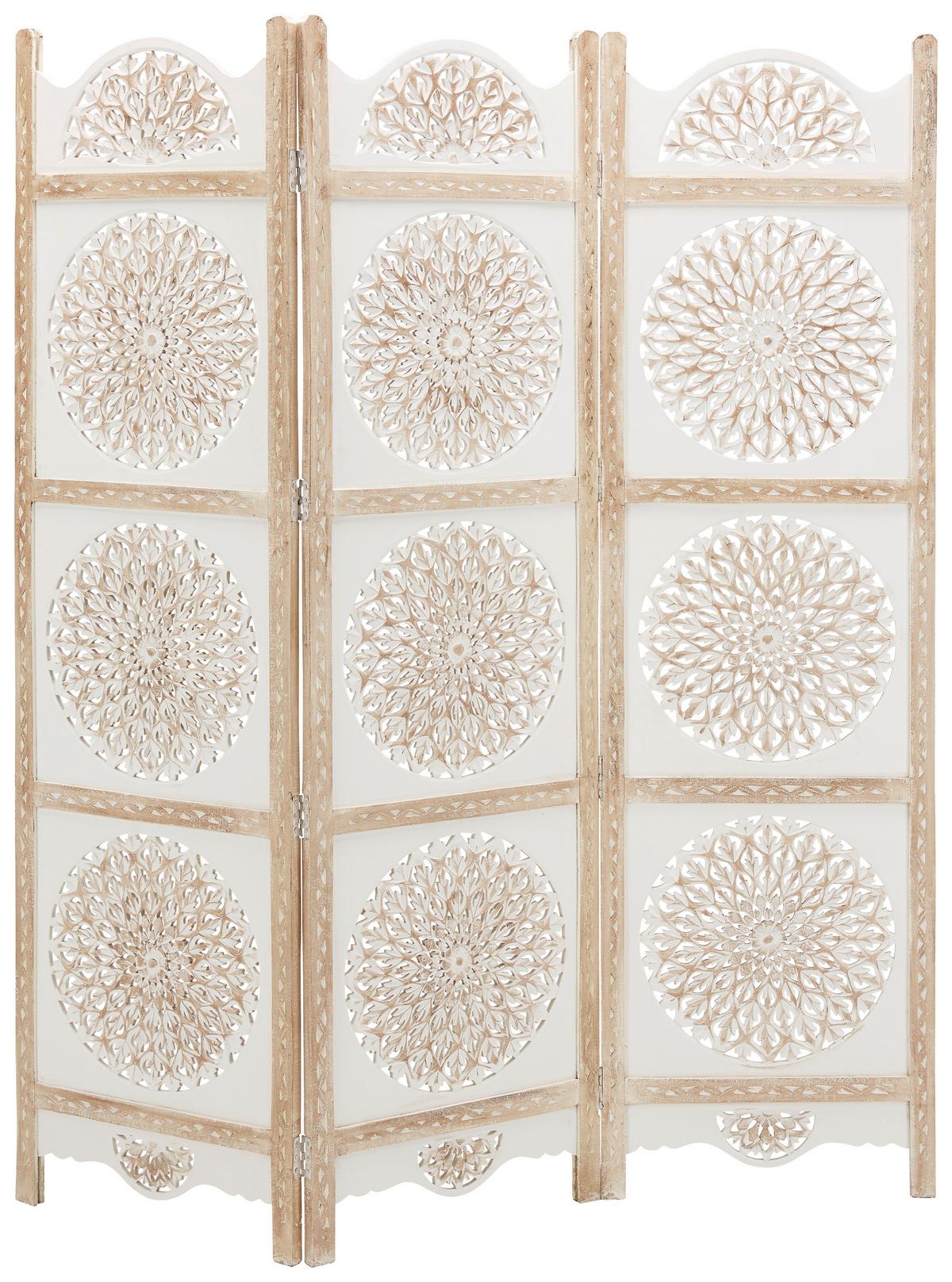 Paravent in Braun/Weiß - Braun/Weiß, ROMANTIK / LANDHAUS, Holz/Holzwerkstoff (150/180/2cm) - Mömax