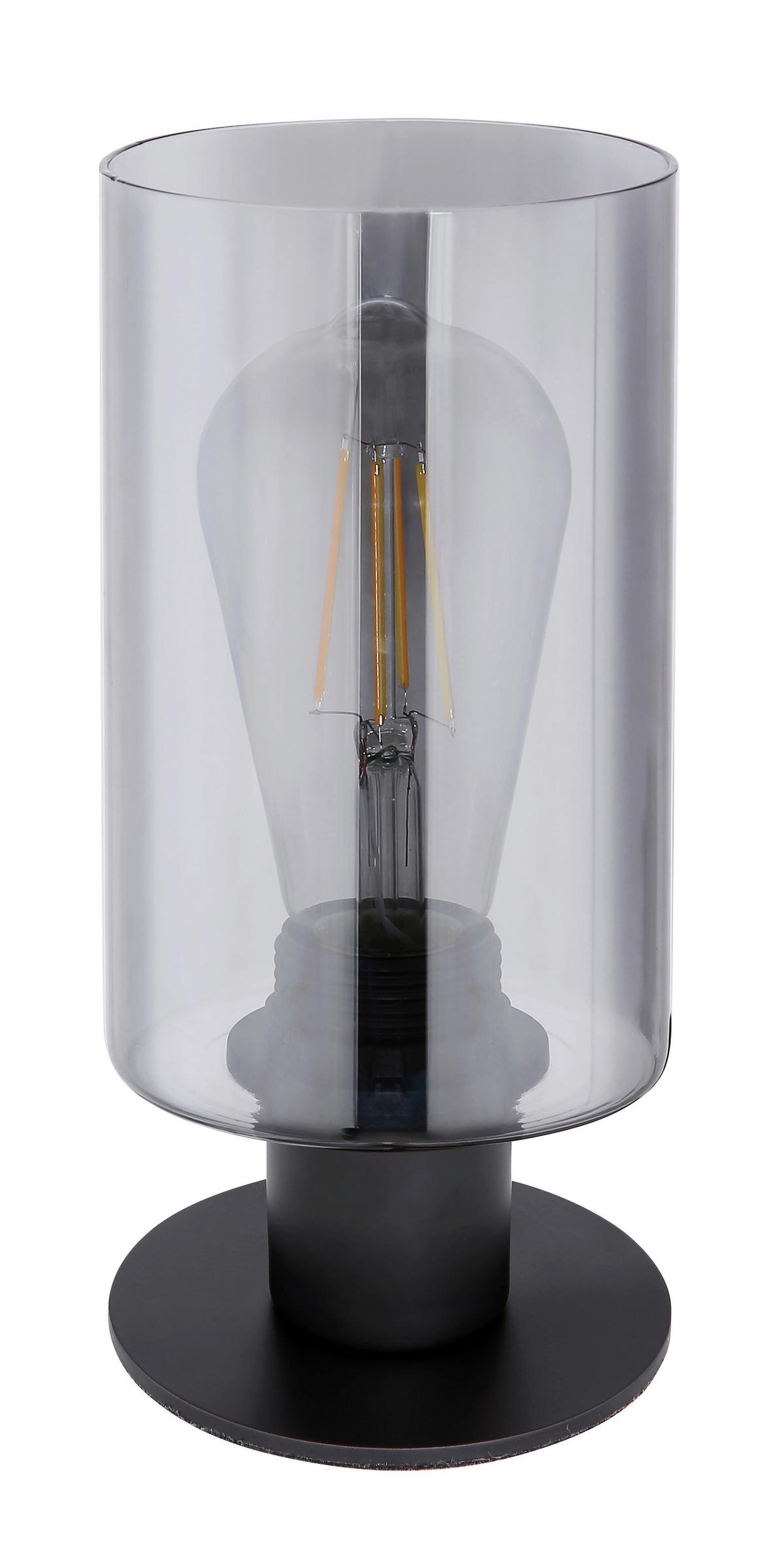 Tischleuchte 15465T in Grau max. 60 Watt - Schwarz/Grau, Design, Glas/Metall (10/21,5cm) - Globo