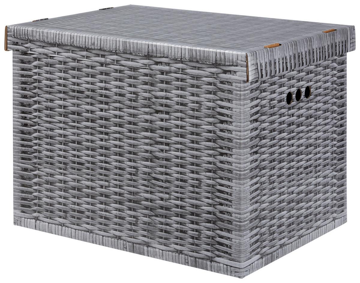 Box mit Deckel Jimmy in Grau - Grau, Karton (44,3/33,5/32,5cm) - Mömax