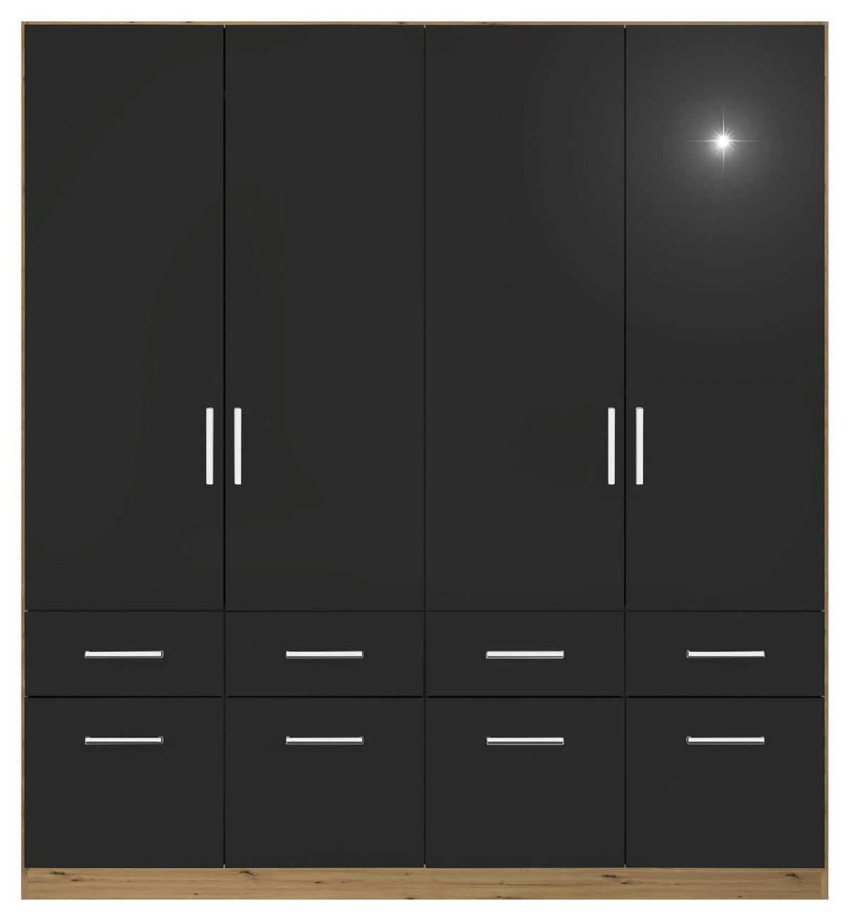DULAP USI ROTATIVE BERLIN - stejar Artisan/gri, Modern, material pe bază de lemn (181/197/54cm) - Modern Living