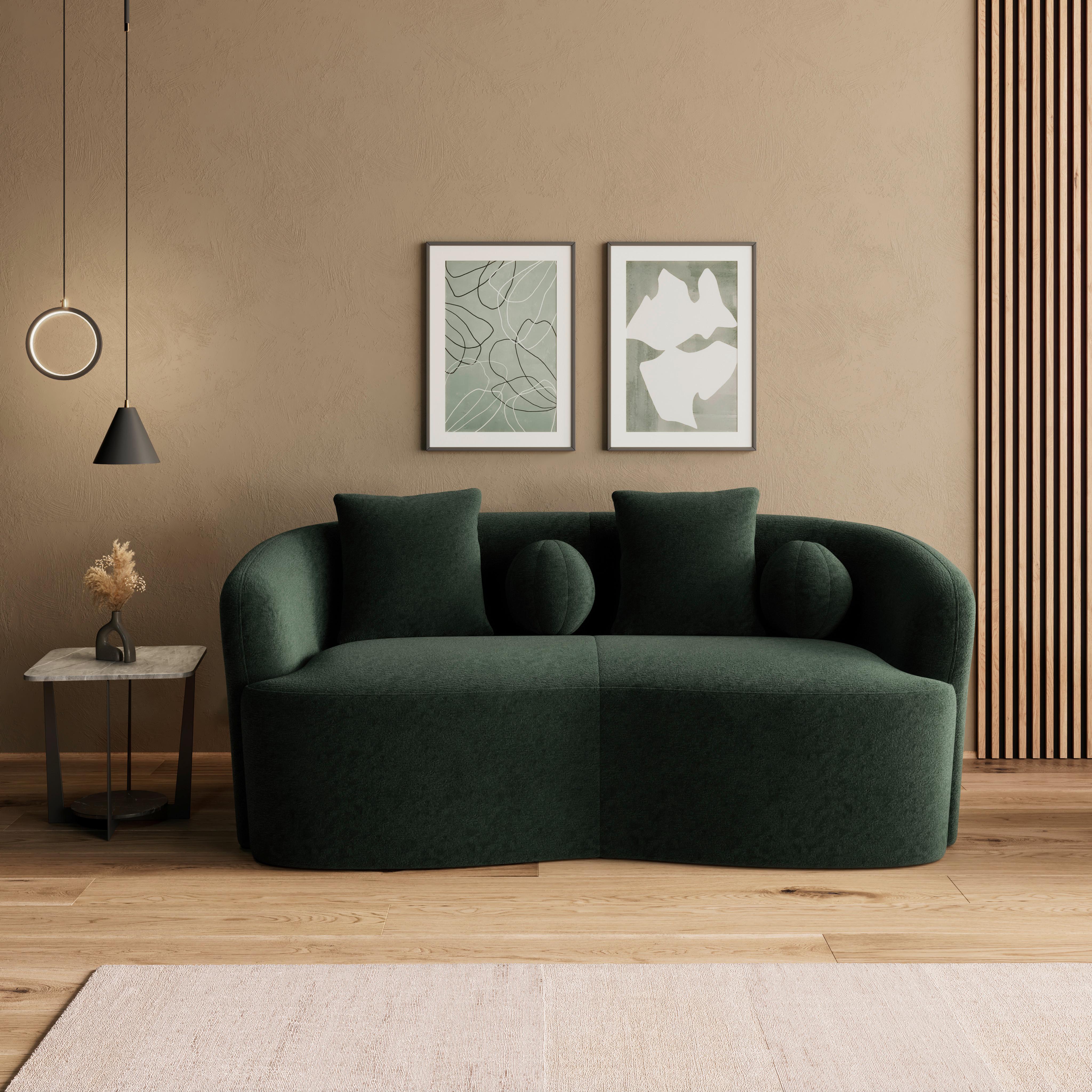 Trosed Julie, Zelena - zelena, Moderno, tekstil/les (180/68/82cm)