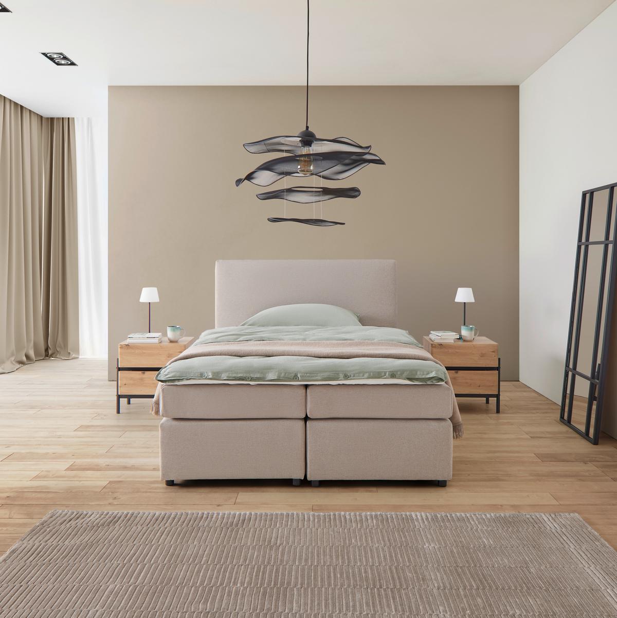 Box Krevet Melina - bež/crna, Moderno, tekstil/drvo (140/200cm) - Bessagi Home