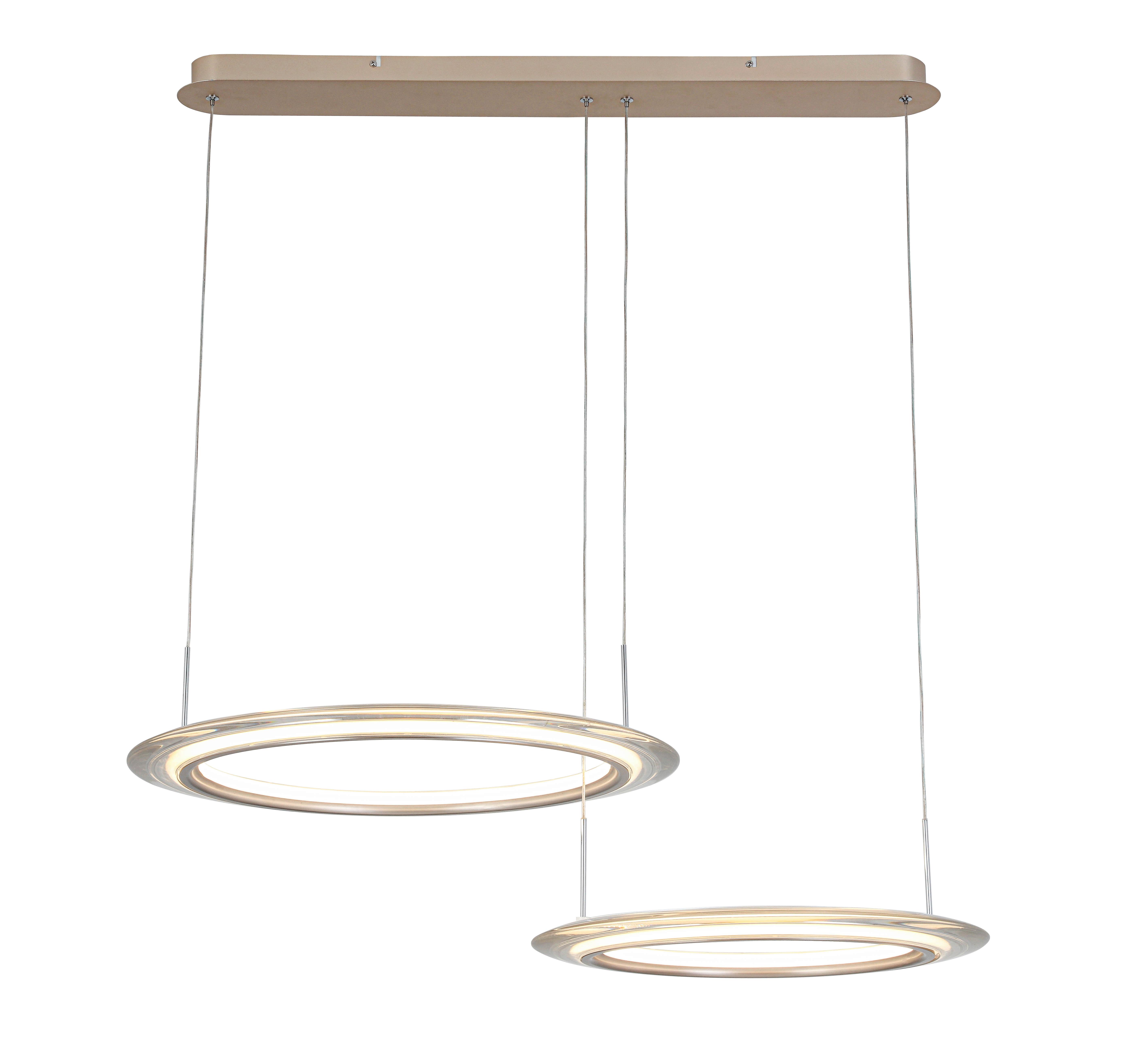 LAMPA WISZĄCA LED LAKEWOOD *DK* - szampanowy/przezroczysty, Design, tworzywo sztuczne/metal (82/55/150cm) - Dieter Knoll