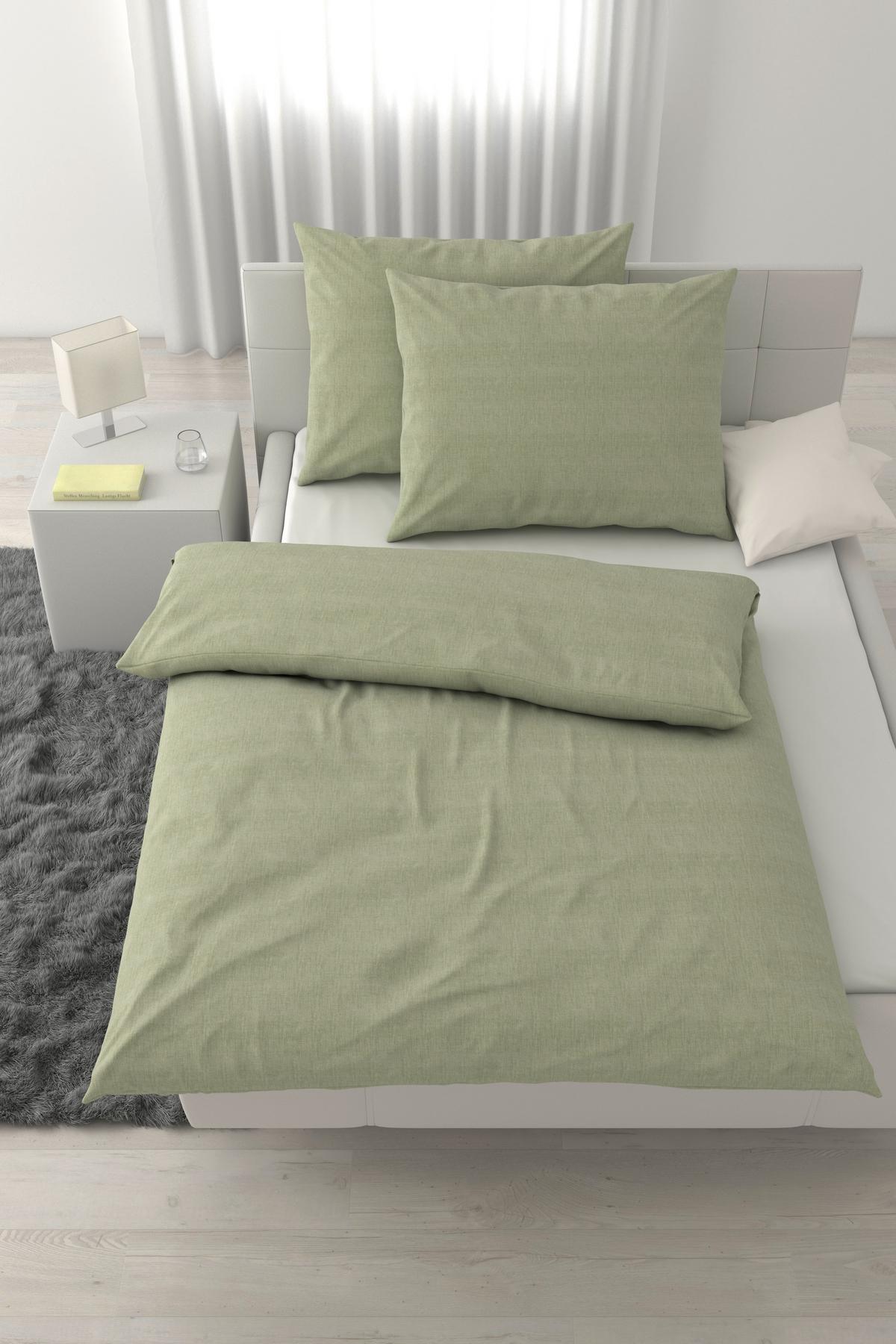 Lenjerie de pat Ly cca. 2x50x70/200x220 cm - verde salvie, textil (200/220cm) - Mömax
