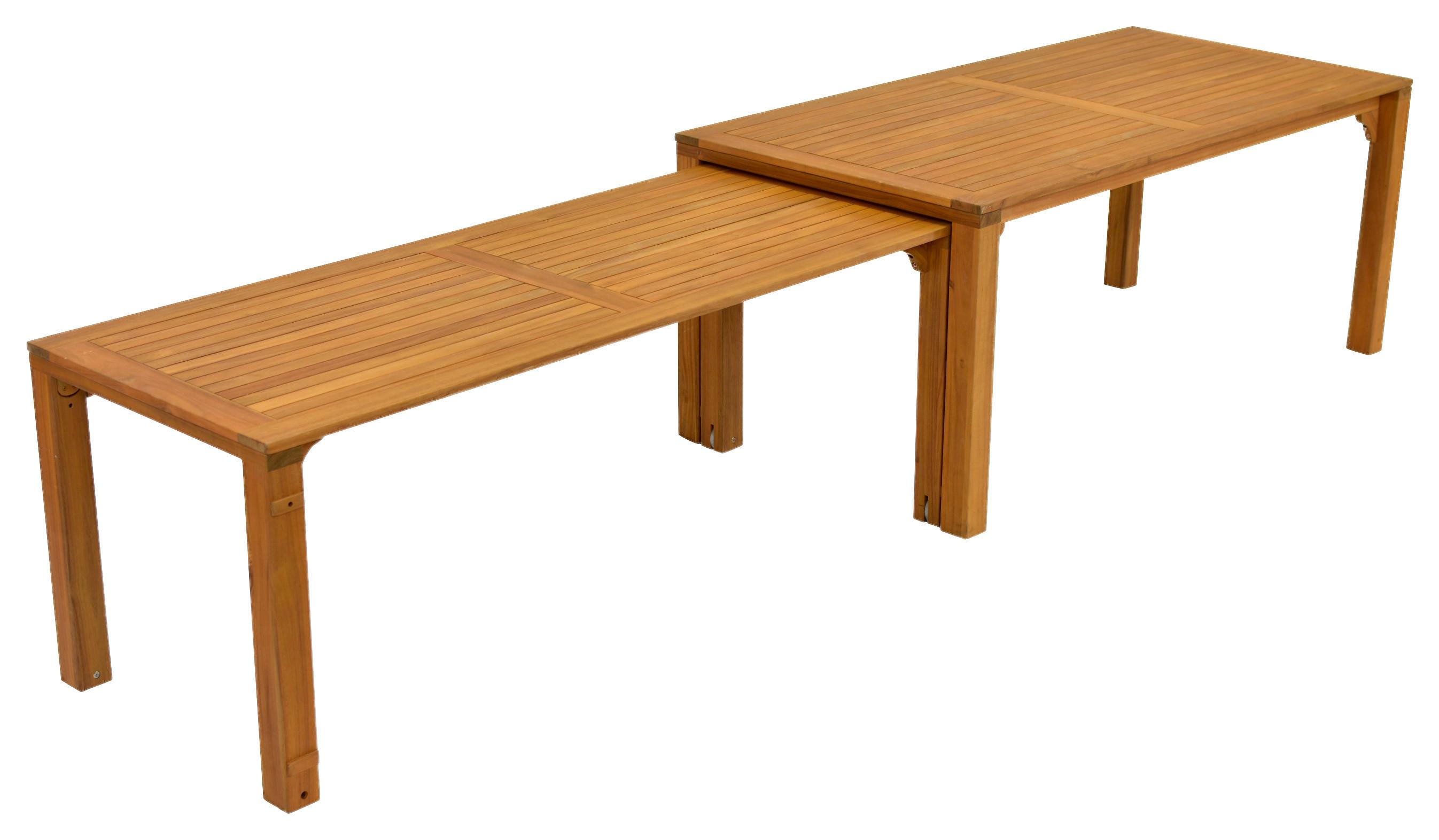 Gartentisch Flex Braun Akazie ausziehbar ca. 90x76x185cm - Braun, KONVENTIONELL, Holz (185/90/76cm) - Gardenson