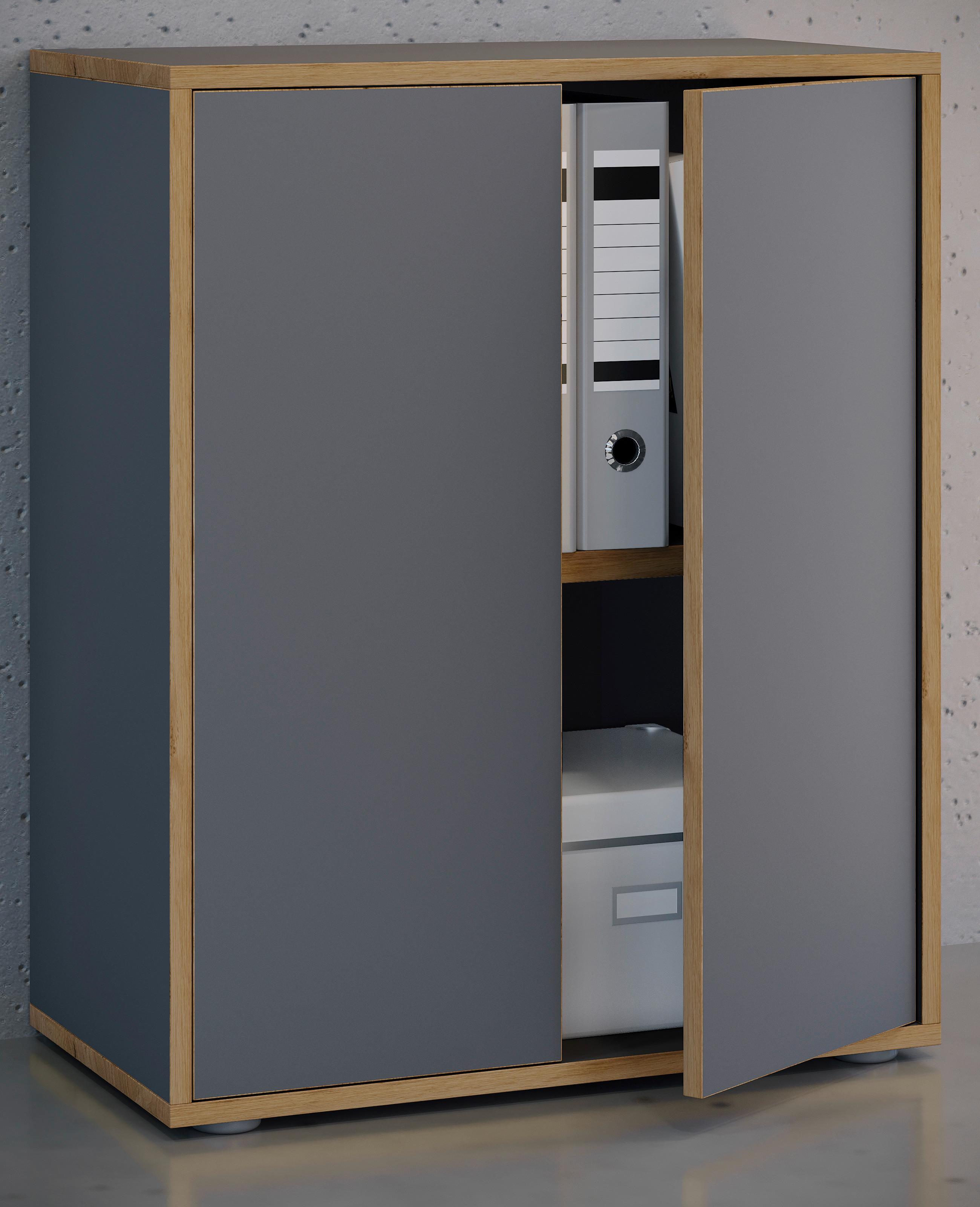AKTENSCHRANK SALIA B60 - Honigeiche/Anthrazit, Design, Holzwerkstoff (60/74/33cm) - MID.YOU