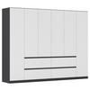 DULAP  USI ROTATIVE MAINZ - alb/gri, Basics, material pe bază de lemn (271/210/54cm) - Modern Living