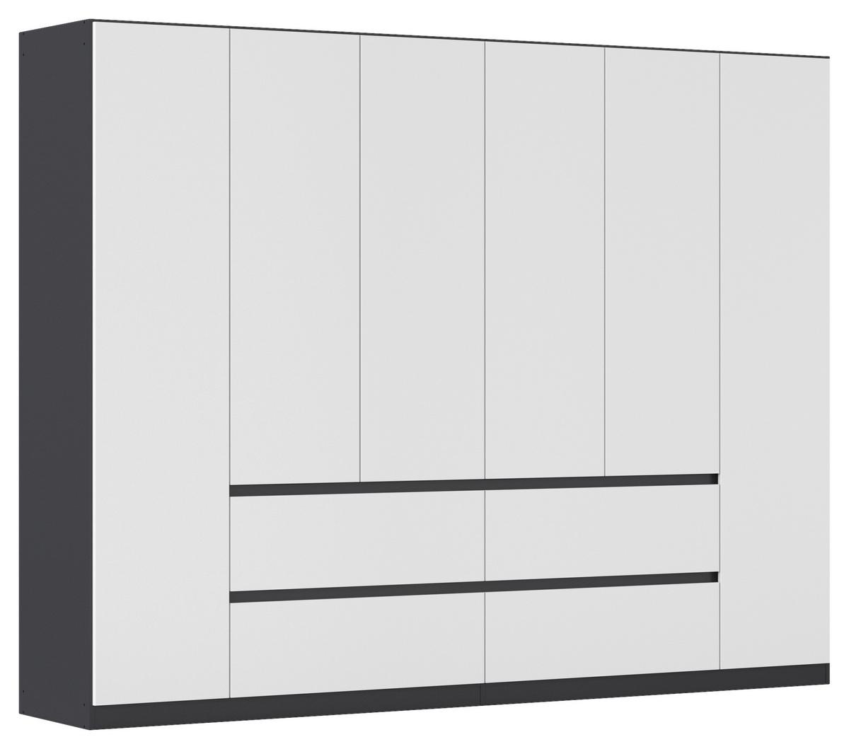 DULAP  USI ROTATIVE MAINZ - alb/gri, Basics, material pe bază de lemn (271/210/54cm) - Modern Living