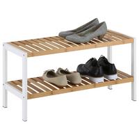 Schuhregal in Weiß/Naturfarben - Naturfarben/Weiß, MODERN, Holz/Holzwerkstoff (70/36/30cm) - Mömax