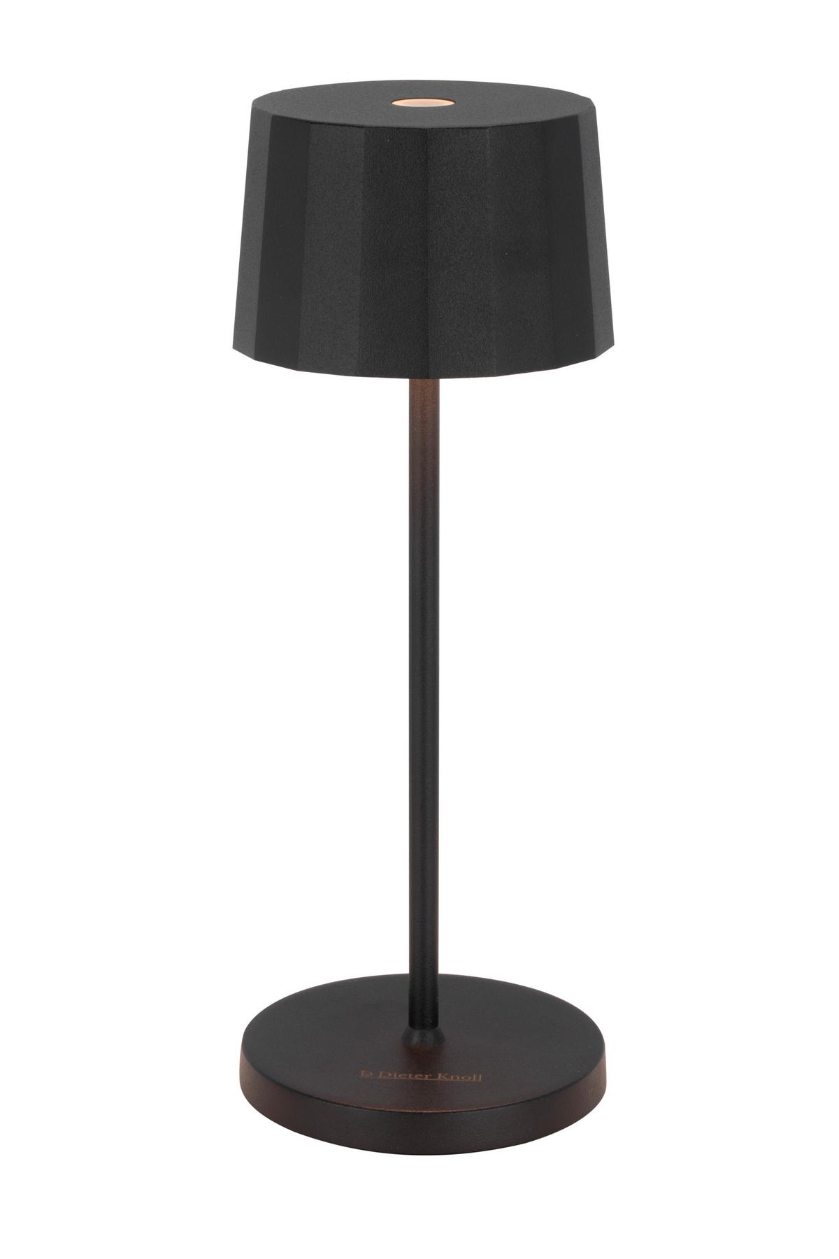 LAMPA STOŁOWA Z AKUMULATOREM MINI PLEAT - czarny, Design, tworzywo sztuczne/metal (7,5/20cm) - Dieter Knoll