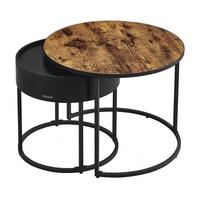 Couchtisch Ø ca. 60 cm Braun/Schwarz - Schwarz/Braun, MODERN, Holzwerkstoff/Metall (60/60/45cm) - MID.YOU