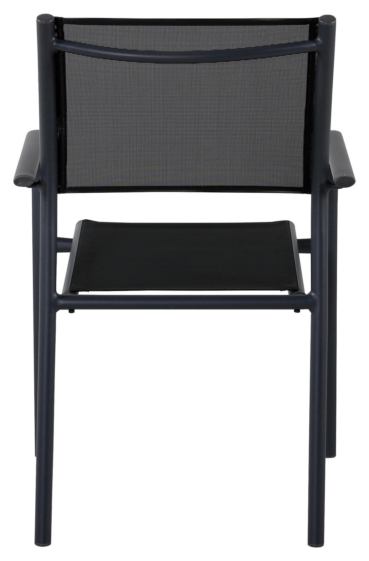 Stapelsessel 2er-Set Santorini ca. 56x90x55 cm Schwarz - Schwarz, KONVENTIONELL, Metall (56/90/55cm) - Gardenson