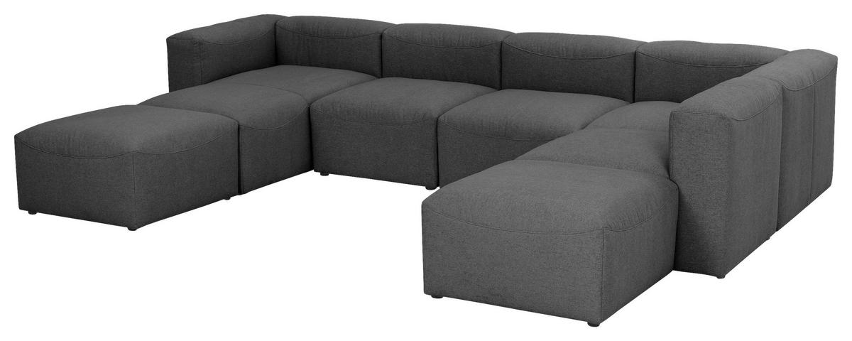 WOHNLANDSCHAFT LENA - Anthrazit, Design, Kunststoff/Textil (235/350/250cm) - Max Winzer