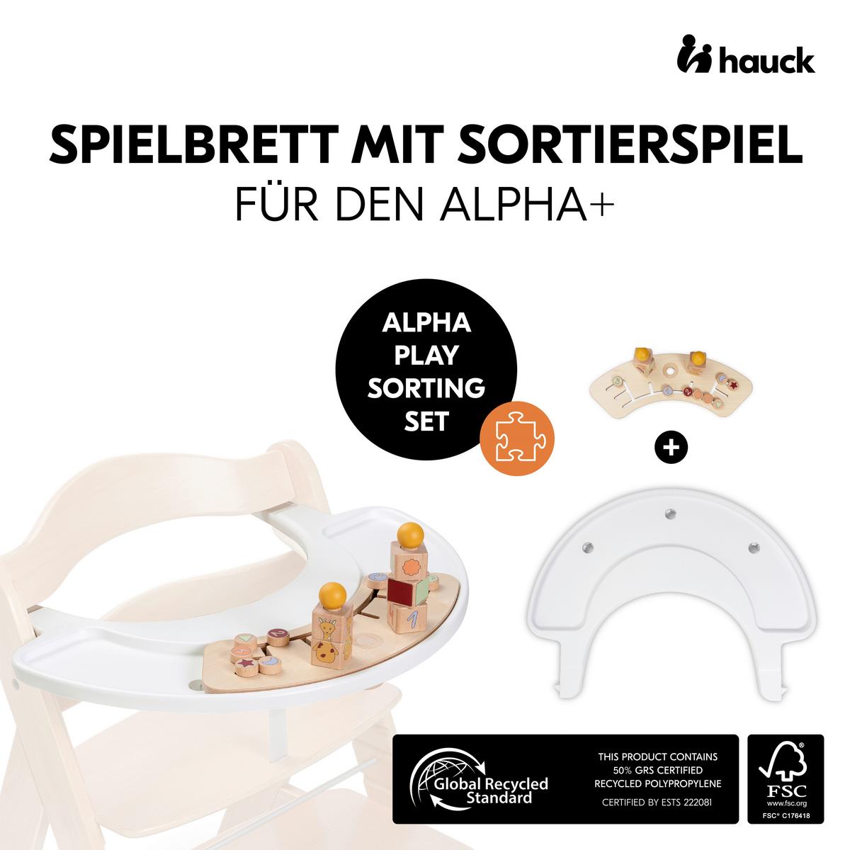 WYSOKIE KRZESŁO 661079 ALPHA+ - kolor naturalny, Basics, drewno (56/80/48cm) - Hauck