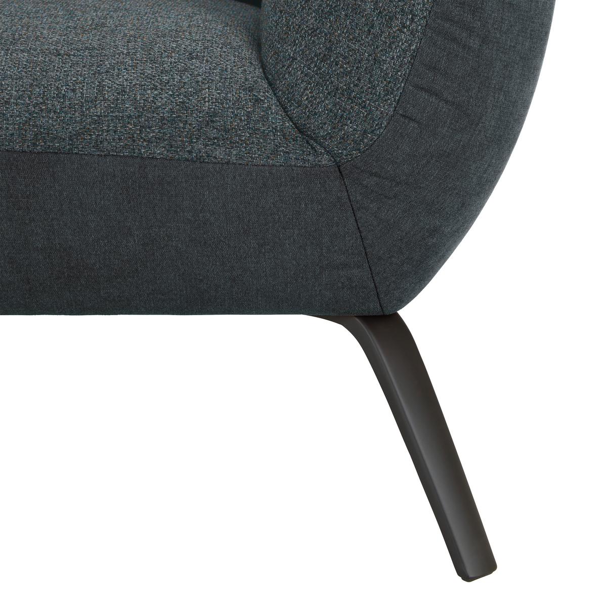 Bigsofa Trendy Blaugrau - Blaugrau/Schwarz, MODERN, Holzwerkstoff (260/93/124cm) - Premium Living
