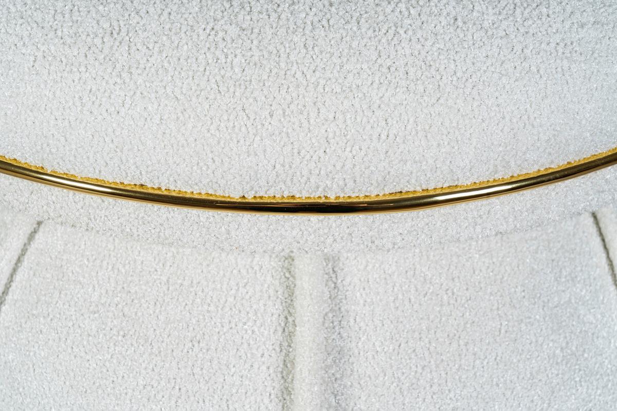 HOCKER CORIN 135 - Weiss/Goldfarben, Design, Textil (51,5/55cm) - Kayoom