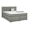 Boxspringbett Chester Grau ca. 160x200cm - Schwarz/Grau, Holzwerkstoff/Kunststoff (160/200cm) - Mömax