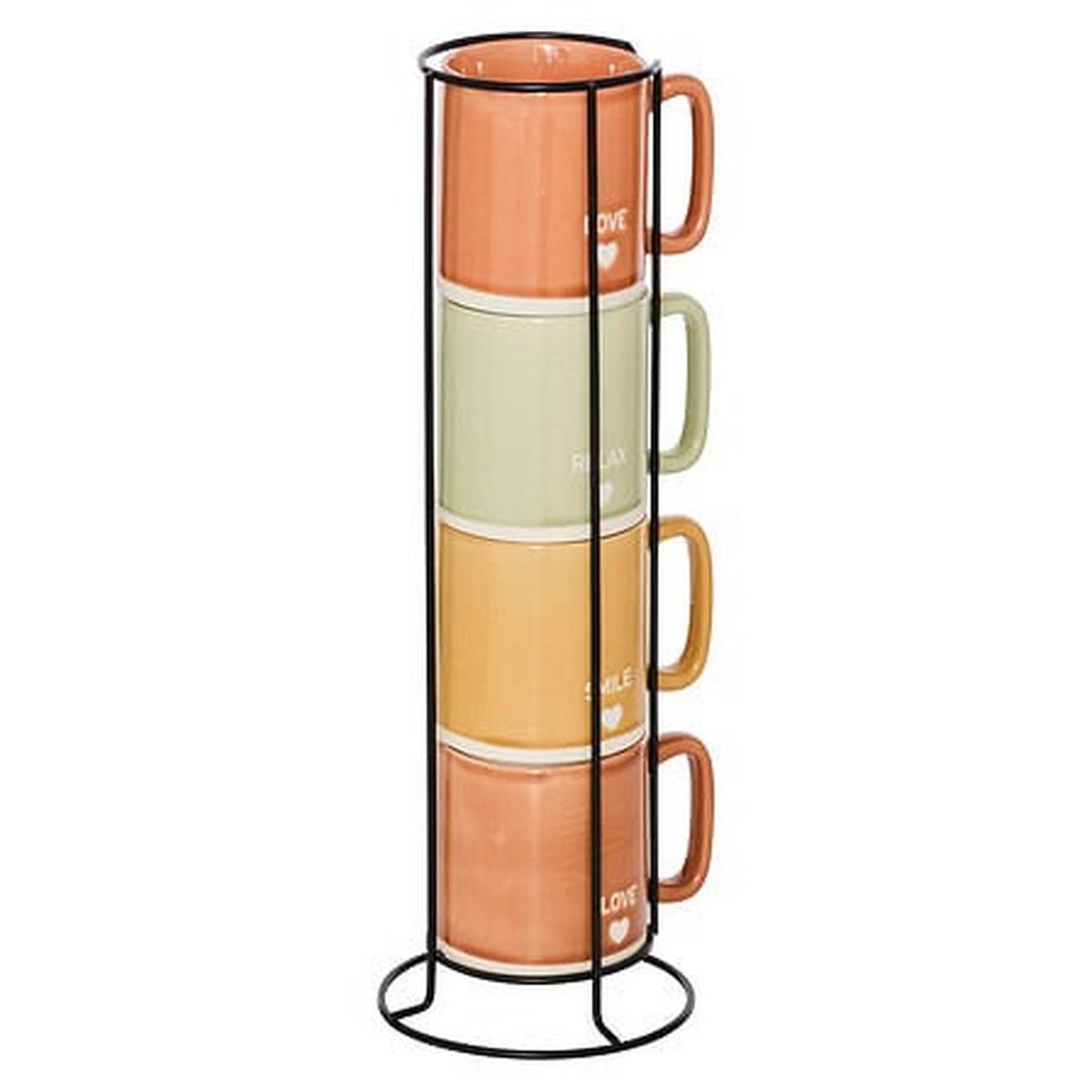 Set de cești cu suport Relax cca. 340 ml - Basics (12/36/9,5cm)
