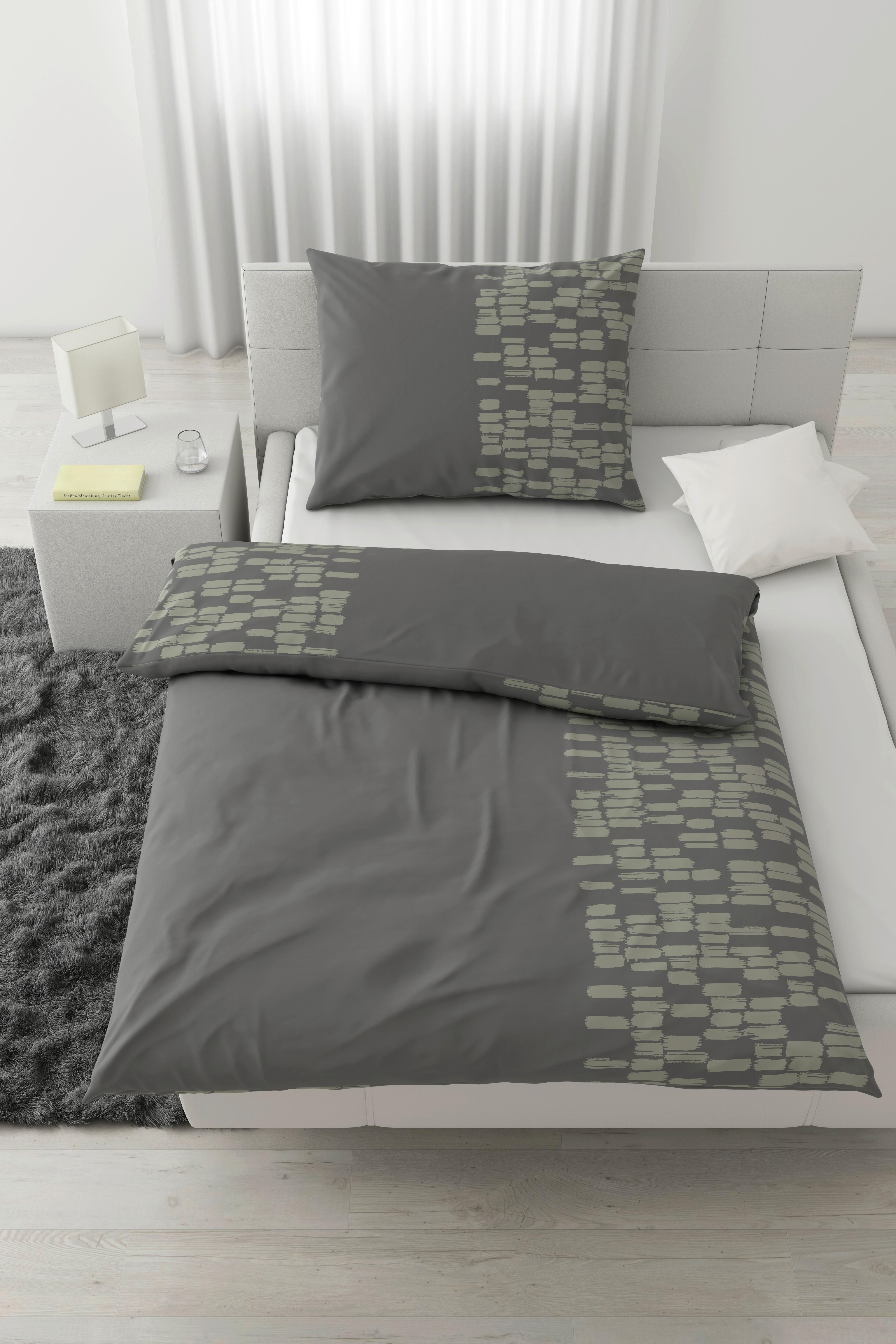 Lenjerie de pat Brush Strokes cca. 140x200/50x70 cm - antracit, textil (140/200cm) - Modern Living