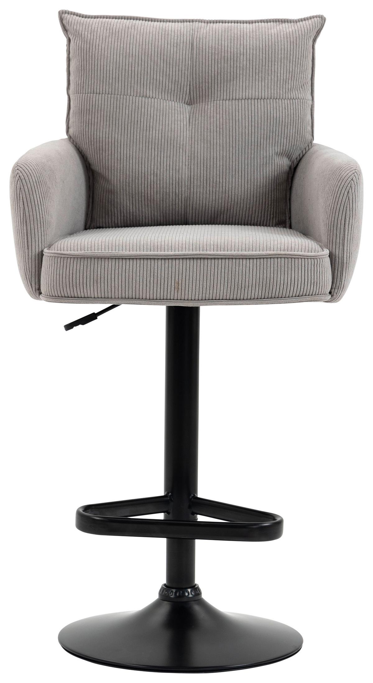 STOŁEK BAROWY POINT - czarny/taupe, Design, metal/tkanina (54/98-120/58cm) - Novel