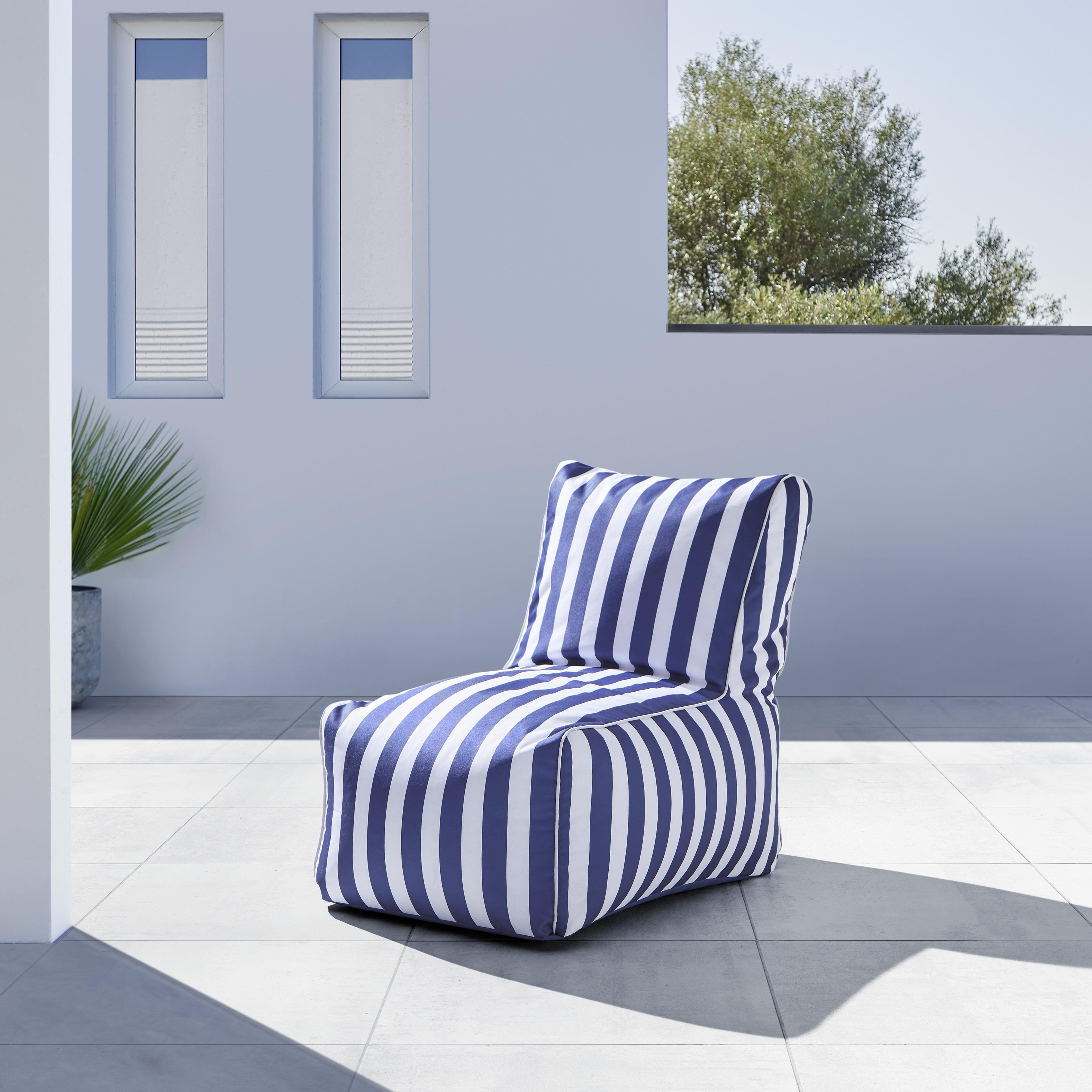 Vreča Za Sedenje Isabella, Mornarsko Modra, Bela - modra/bela, Moderno, tekstil (90/90/60cm) - Bessagi Garden