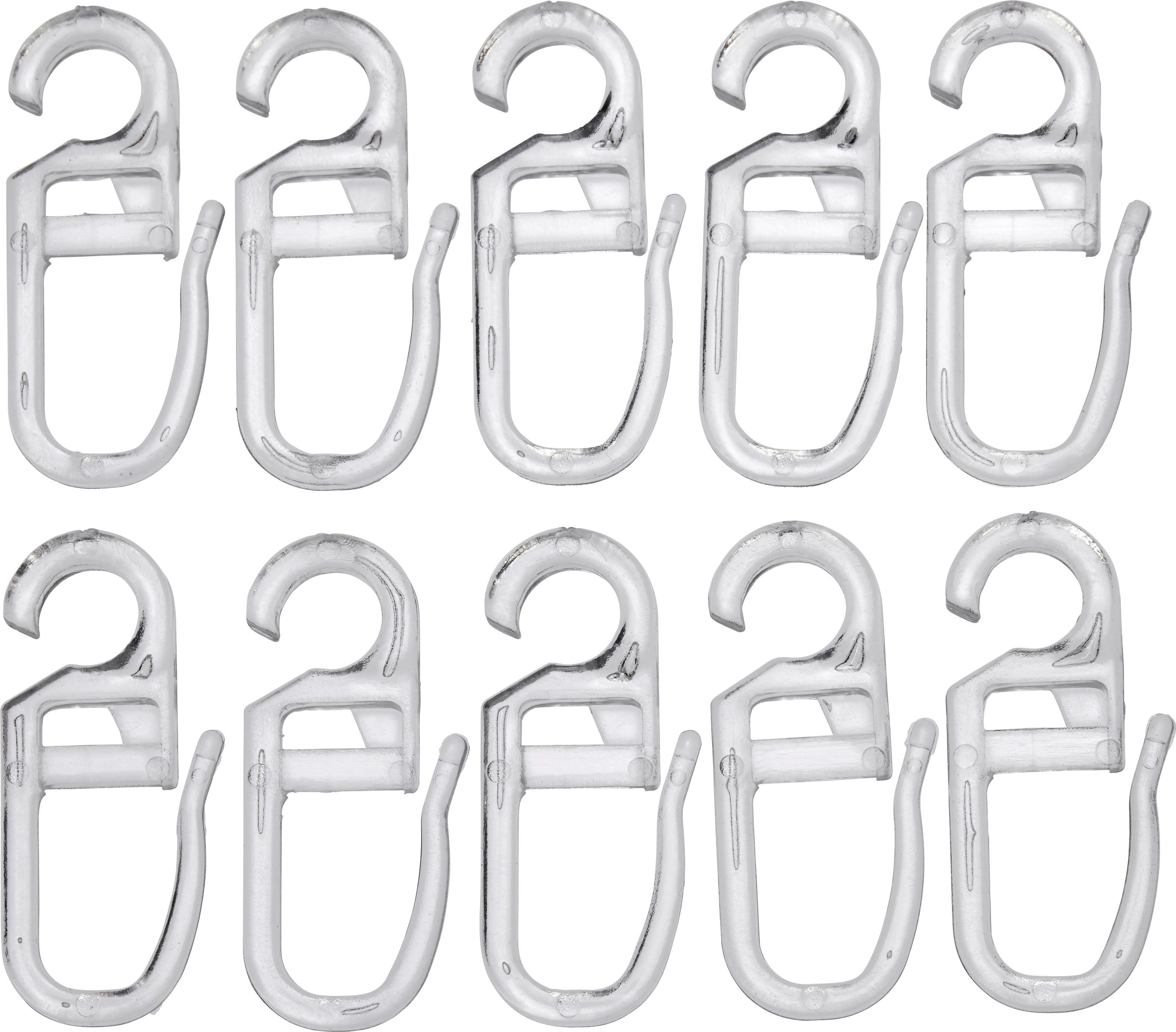 Faltenhaken Anni in Klar 10 Stk. - Klar, Kunststoff (0.5/2.6cm) - Modern Living
