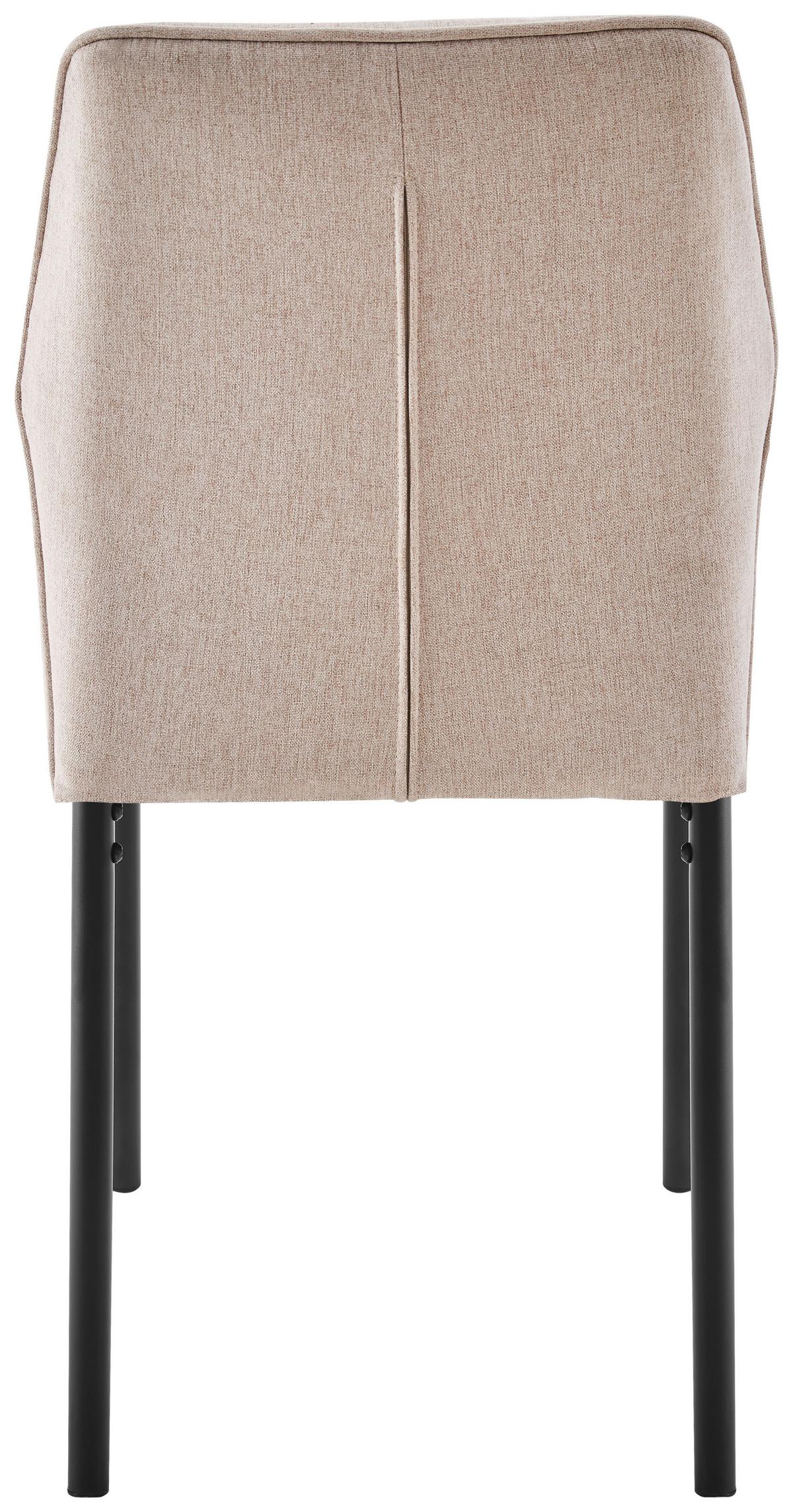Stuhl Mia 2 Beige/Schwarz - Beige/Schwarz, Basics, Textil/Metall (44/86/52cm) - Based
