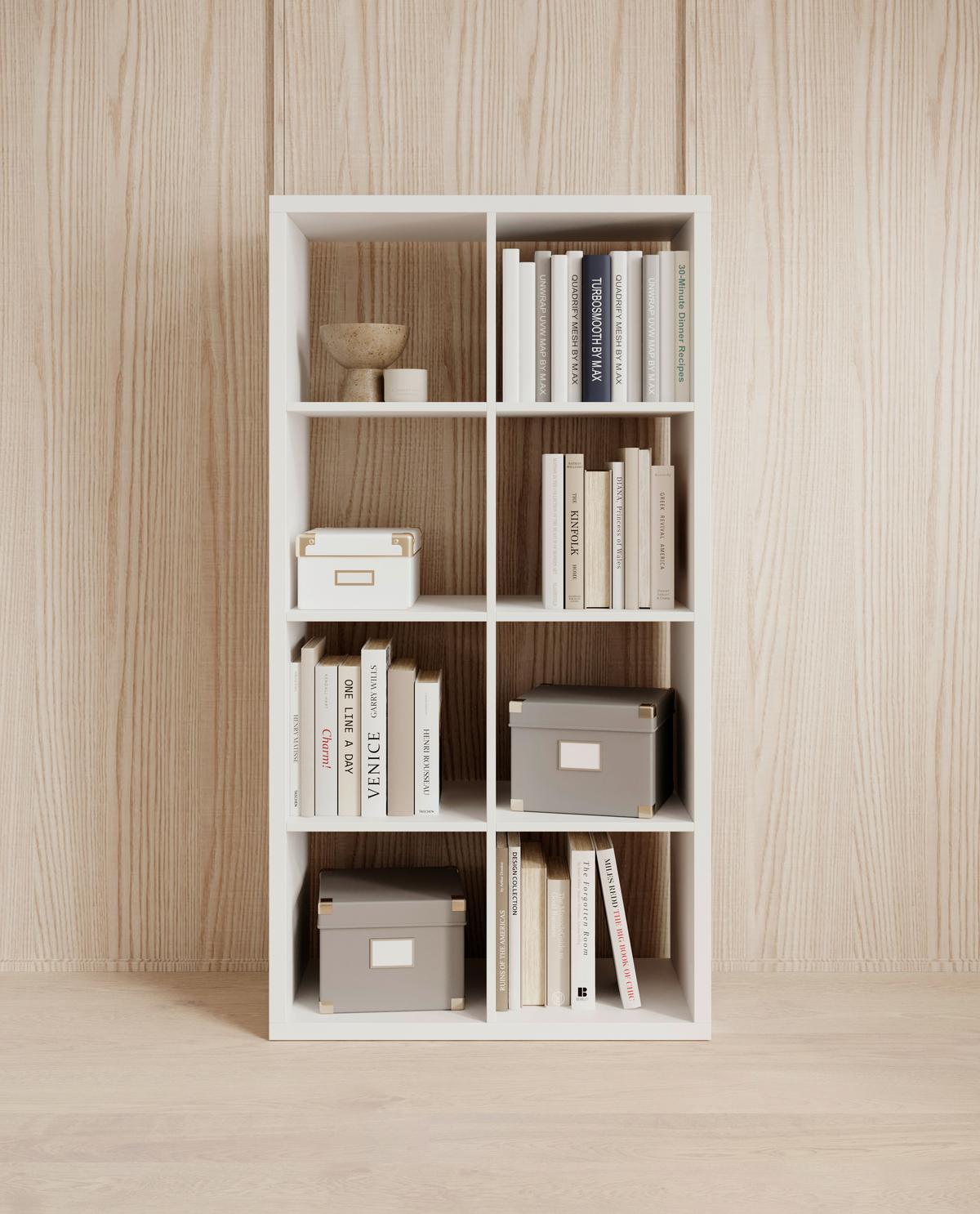REGAŁ DZIAŁOWY STYLE - biały, Design, materiał drewnopochodny (77/147/38cm) - Carryhome