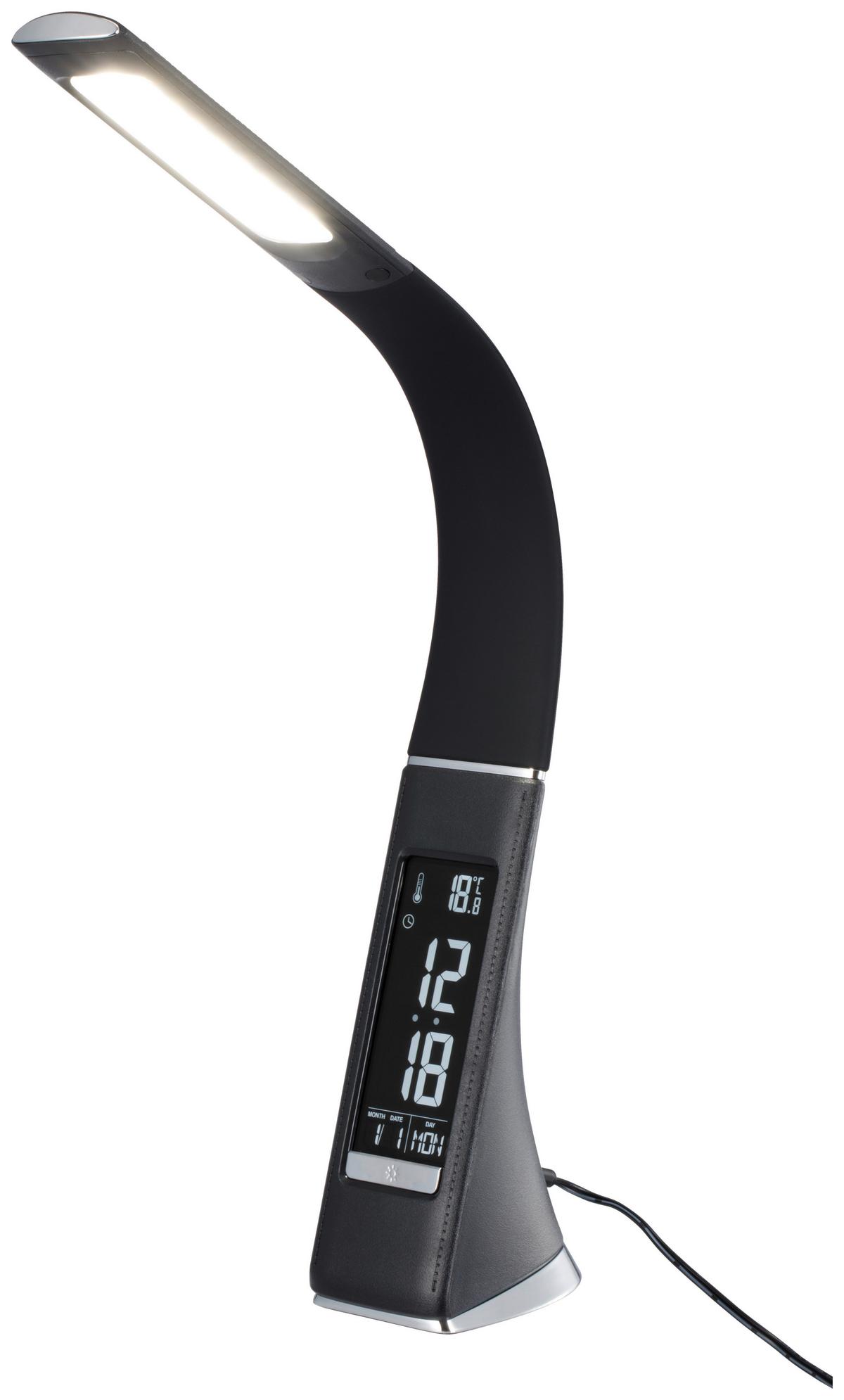 LED Íróasztali Lámpa Freddy - fekete, Modern, műanyag/fém (9/9/30cm) - Mömax