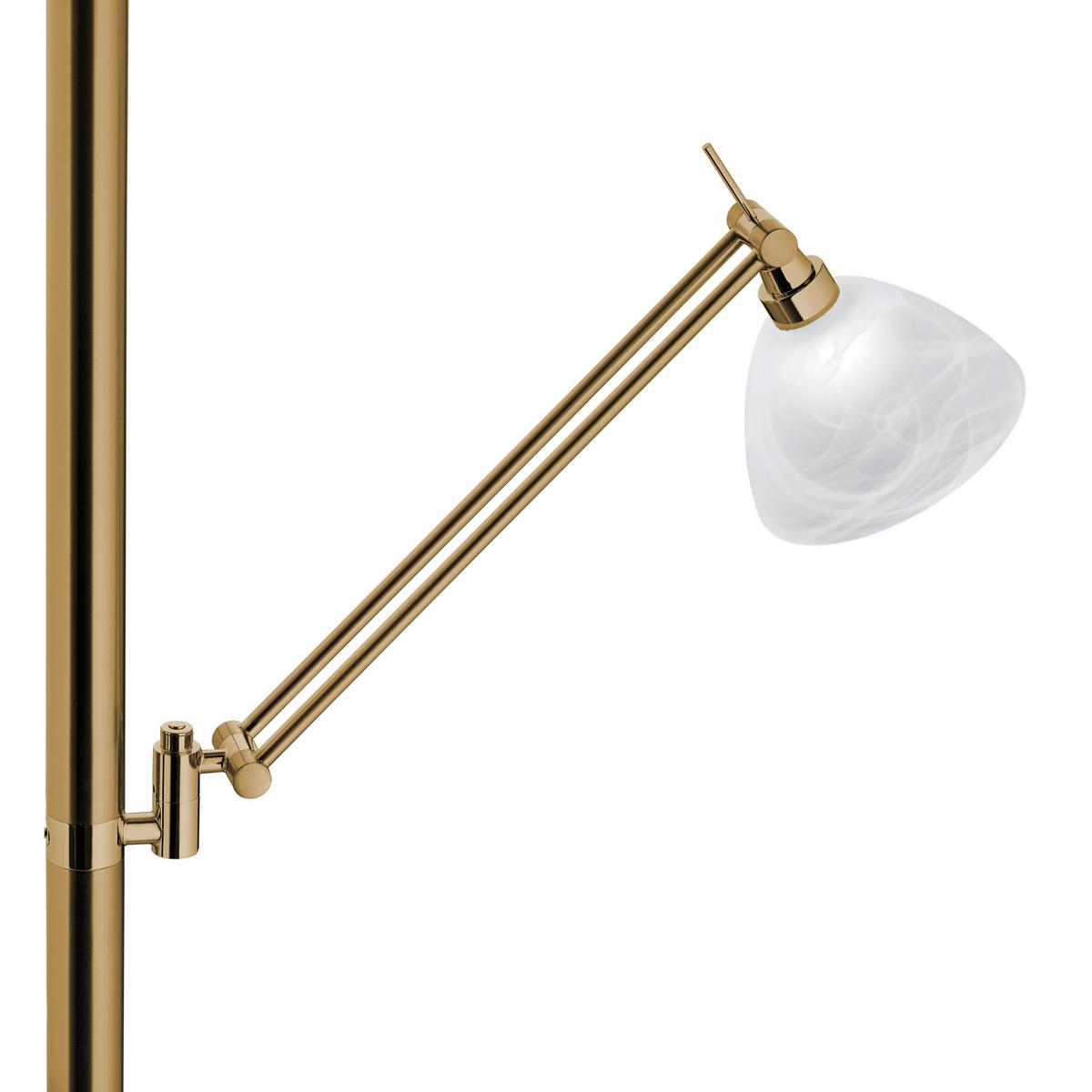 LAMPA STOJĄCA LED 60483/2-03 - kolor mosiężny, Konventionell, metal/szkło (42/182cm) - Hell