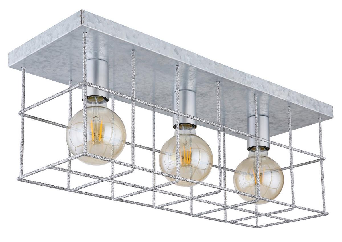 Deckenleuchte 15530Z-3D in Zinkfarben - Zinkfarben, Design, Metall (60/20/25,8cm) - Globo