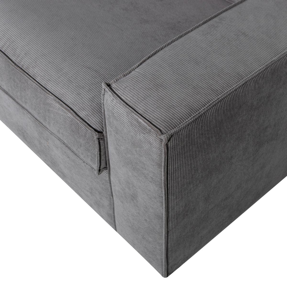 Ecksofa Thomas Dunkelgrau S: 197x283cm - Dunkelgrau/Schwarz, Design, Kunststoff/Textil (197/283cm) - Livetastic