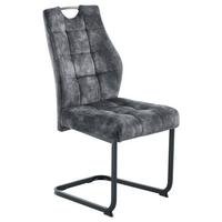 Stolica Emilia - crna/antracit, Konvencionalno, metal/tekstil (43/95/61cm) - Premium Living