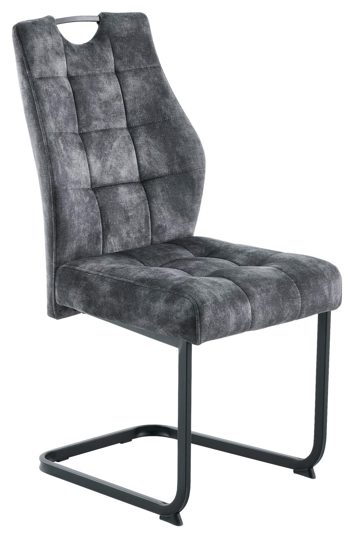 Stolica Emilia - crna/antracit, Konvencionalno, metal/tekstil (43/95/61cm) - Premium Living