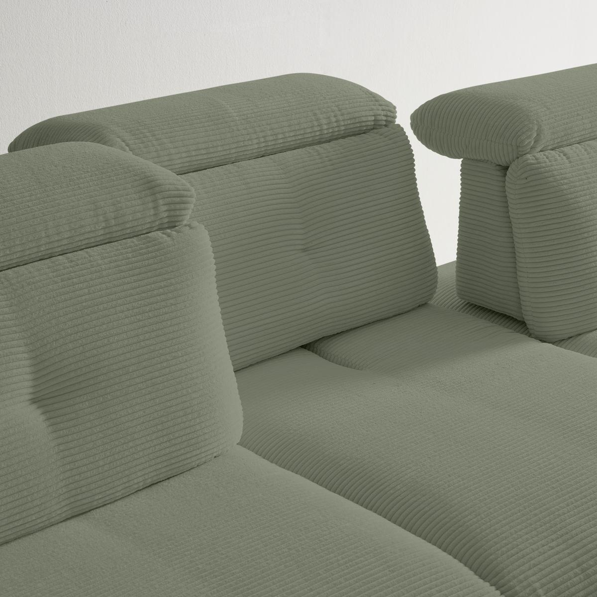 Wohnlandschaft Seattle Olivgrün - Schwarz/Olivgrün, MODERN, Holzwerkstoff/Textil (301/196cm) - Premium Living