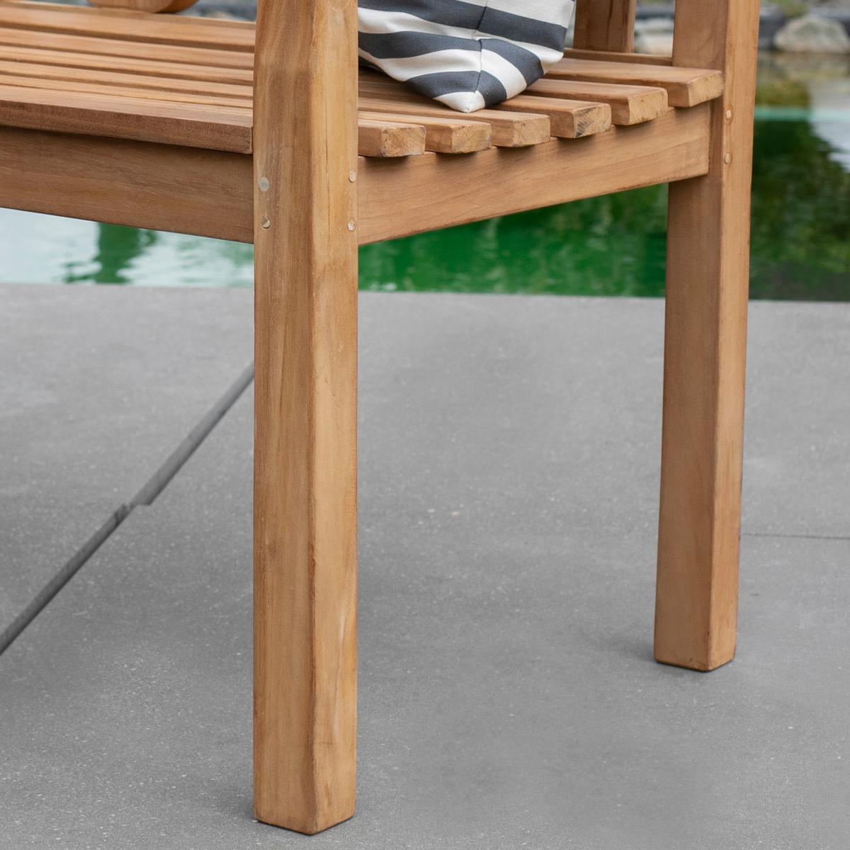 Gartenbank Ankerplatz Teak - Teakfarben, Basics, Holz (120/89/60cm) - Gardenson