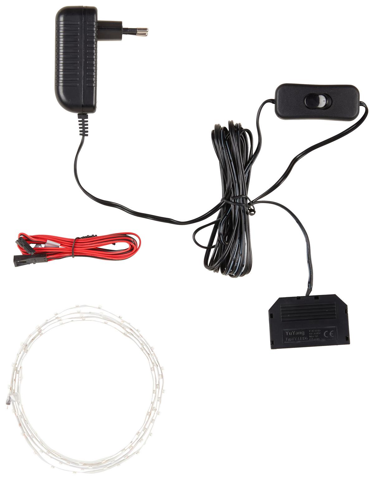 Beleuchtungs-Set Valera in Weiß inkl. Trafo - Weiß, KONVENTIONELL, Kunststoff/Metall (90/1/1cm) - Premium Living