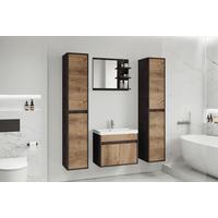 Badmöbel-Set 5-tlg. Cyprus ca. 120 cm Kastanienfarben - Kastanienfarben/Anthrazit, LIFESTYLE, Keramik/Holzwerkstoff (120,4cm) - P & B