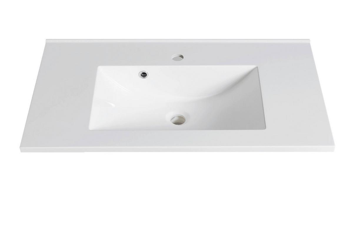 Waschtischkombi Elmau in Weiß/Eiche - Eiche Wotan/Schwarz, ROMANTIK / LANDHAUS, Holzwerkstoff/Stein (80/56/47cm)