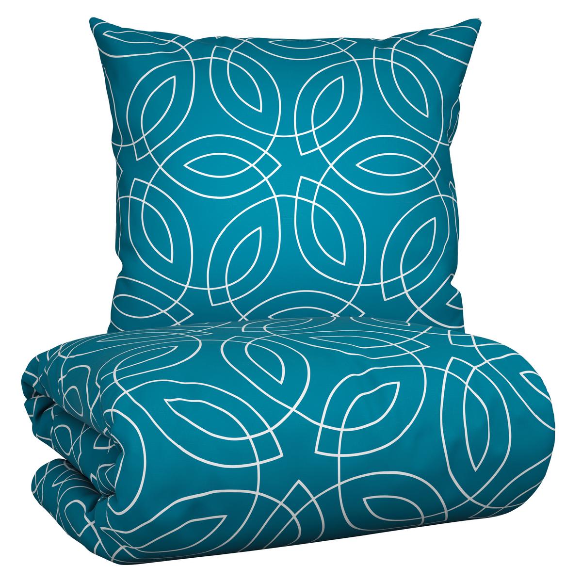 Bettwäsche Sevilla ca. 135x200cm - Beige/Petrol, MODERN, Textil - Modern Living